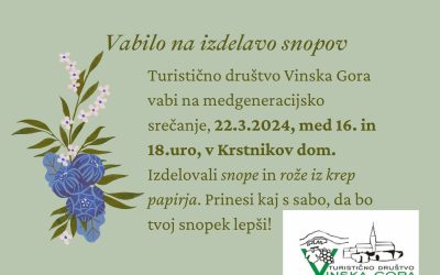 Vabilo na izdelavo snopov